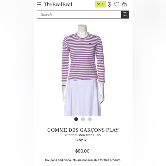 Comme des Garçons Play Striped Long Sleeve - Picture 2 of 6